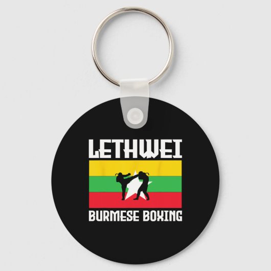Geweldige Lethwei Birmese Bokspak Kick Mma Kickb Sleutelhanger (Voorkant)