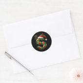 Geweldige letter S Santa Hat Monogram Initiaal naa Ronde Sticker (Envelop)