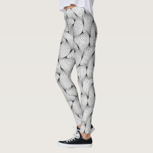 Geweldige leuke look zwarte verweven lijnen leggings