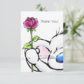 geweldige leuke muis met rode roos, bedankt (Staand voorkant)