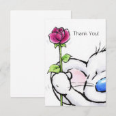 geweldige leuke muis met rode roos, bedankt (Voorkant / Achterkant)