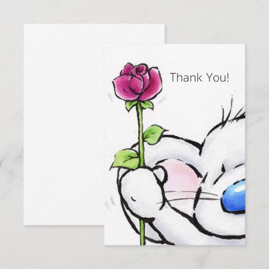 geweldige leuke muis met rode roos, bedankt (Voorkant / Achterkant)