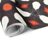 geweldige levendig wit bloemenpatroon en steenrood cadeaupapier (Rol Hoek)