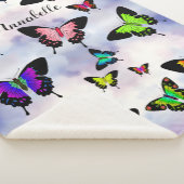 Geweldige, levendige vid Butterflies met naam pers Sherpa Deken (3/4)