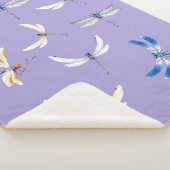 Geweldige libellen in de vlucht naar Dusky Paarse  Sherpa Deken (3/4)