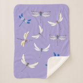 Geweldige libellen in de vlucht naar Dusky Paarse  Sherpa Deken (Voorkant)