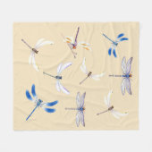 Geweldige libellen in vlucht op Light Tan Fleece Deken (Voorkant (Horizontaal))