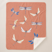 Geweldige libellen in vlucht op Terra Cotta Sherpa Deken (Voorkant)