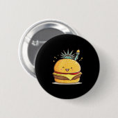 Geweldige Liberty Statue Burger kostuum voor jonge Ronde Button 5,7 Cm (Voorkant /achterkant)