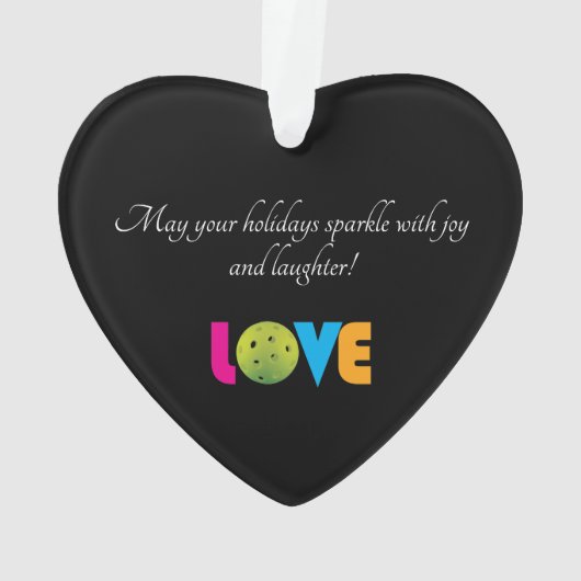 Geweldige liefdespickleball, aangepaste tekst, har ornament (achterkant)