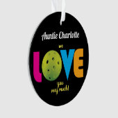 Geweldige liefdespickleball, aangepaste tekst, ron ornament (voorkant)