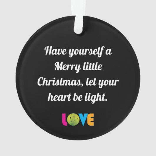 Geweldige liefdespickleball, aangepaste tekst, ron ornament (achterkant)