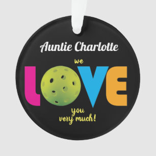 Geweldige liefdespickleball, aangepaste tekst, ron ornament