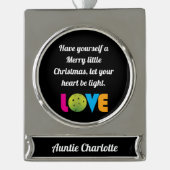 Geweldige liefdespickleball, aangepaste tekst, verzilverd banner ornament (Voorkant)