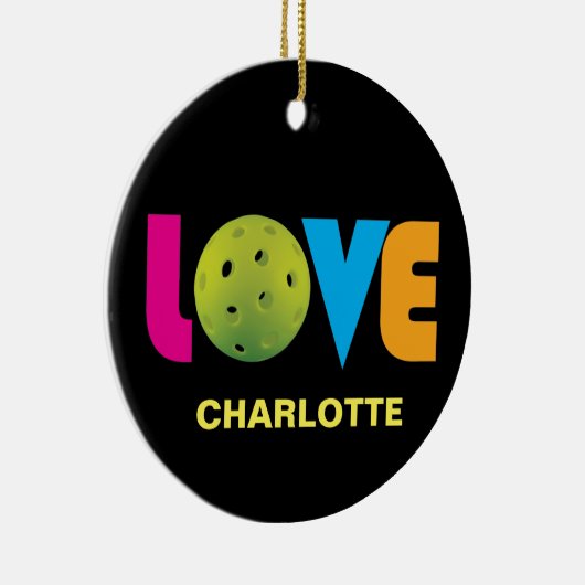 Geweldige liefdespickleball met aangepaste naam keramisch ornament (Rechts)