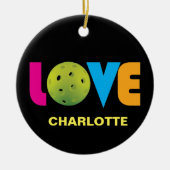 Geweldige liefdespickleball met aangepaste naam keramisch ornament (Voorkant)