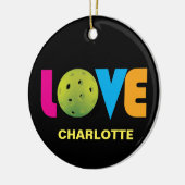 Geweldige liefdespickleball met aangepaste naam keramisch ornament (Links)