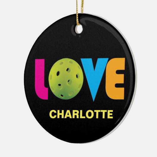 Geweldige liefdespickleball met aangepaste naam keramisch ornament (Links)