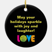 Geweldige liefdespickleball met aangepaste naam keramisch ornament (Achterkant)