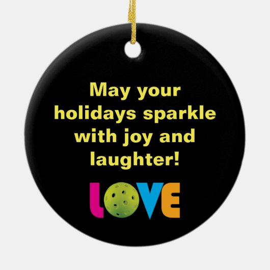 Geweldige liefdespickleball met aangepaste naam keramisch ornament (Achterkant)