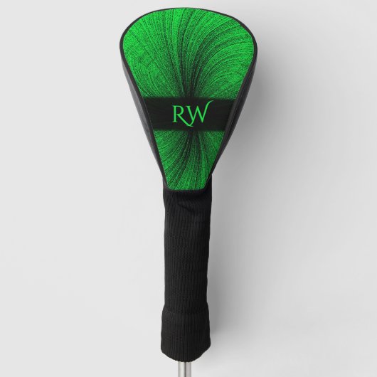 Geweldige Limoen met Black Splash Golfheadcover (Voorkant)