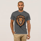 Geweldige Lion Head Tattoo Style T-shirt (Voorkant volledig)