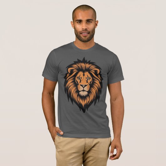 Geweldige Lion Head Tattoo Style T-shirt (Voorkant volledig)
