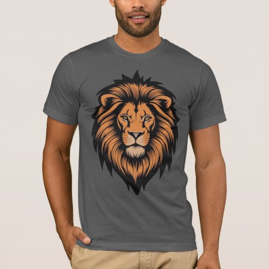 Geweldige Lion Head Tattoo Style T-shirt (Voorkant)