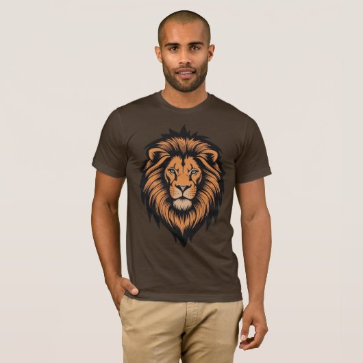 Geweldige Lion Head Tattoo Style T-shirt (Voorkant volledig)