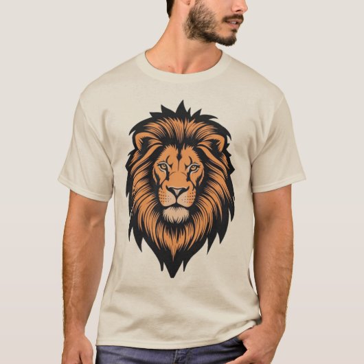 Geweldige Lion Head Tattoo Style T-shirt (Voorkant)