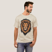 Geweldige Lion Head Tattoo Style T-shirt (Voorkant volledig)