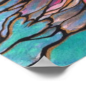 Geweldige Lionfish "Glas in lood Style" Art Print! Poster (Hoek)