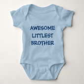 GEWELDIGE LITTLEST BROTHER Blue Baby Outfit Romper (Voorkant)