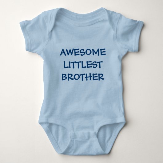 GEWELDIGE LITTLEST BROTHER Blue Baby Outfit Romper (Voorkant)