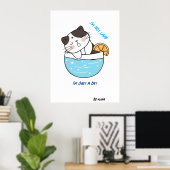 Geweldige luie kat sarcastische meme Humor aangepa Poster (Thuiskantoor)