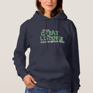 Geweldige luisteraar, dames groen en marinetop hoodie