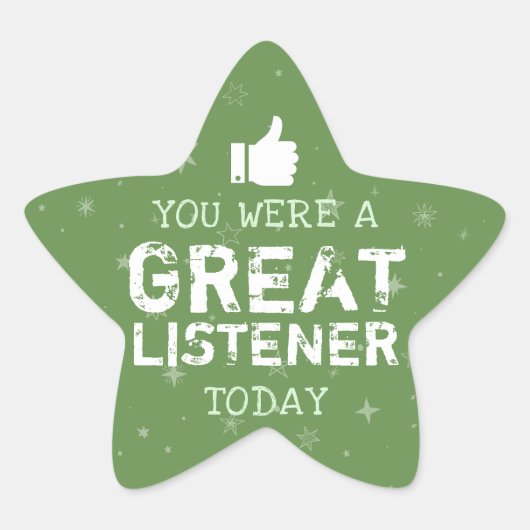 Geweldige luisteraar | Leerkrachten Ster Sticker (Voorkant)