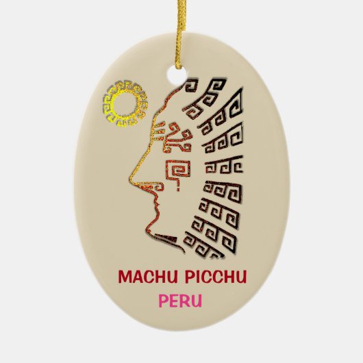 Geweldige Machu Picchu tekening Keramisch Ornament (Voorkant)