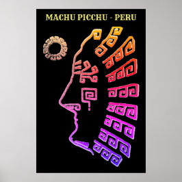 Geweldige Machu Picchu tekening Poster