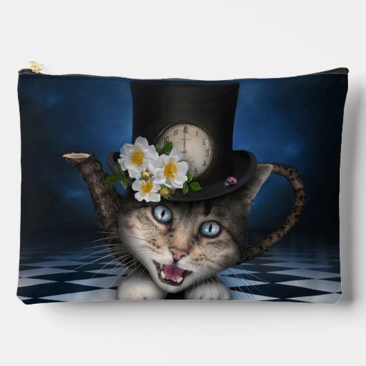 Geweldige Mad Hatter Theepot Cat Whimsical Design Etui (Voorkant)