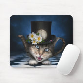 Geweldige Mad Hatter Theepot Cat Whimsical Design Muismat (Met muis)