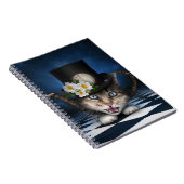 Geweldige Mad Hatter Theepot Cat Whimsical Design Notitieboek (Rechterzijde)