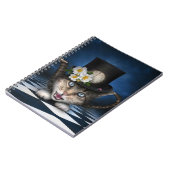 Geweldige Mad Hatter Theepot Cat Whimsical Design Notitieboek (Linkerzijde)