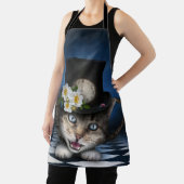 Geweldige Mad Hatter Theepot Cat Whimsical Design Schort (Insitu)