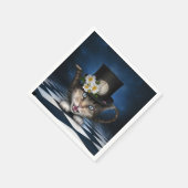 Geweldige Mad Hatter Theepot Cat Whimsical Design Servet (Hoek)