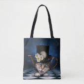 Geweldige Mad Hatter Theepot Cat Whimsical Design Tote Bag (Voorkant)