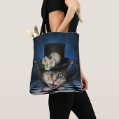 Geweldige Mad Hatter Theepot Cat Whimsical Design Tote Bag (Dichtbij)