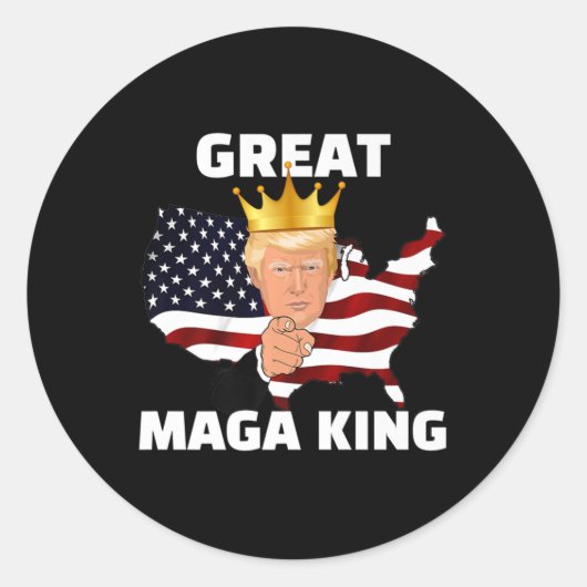 Geweldige MAGA King Ronde Sticker (Voorkant)