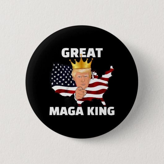Geweldige MAGA Koning Ronde Button 5,7 Cm (Voorkant)