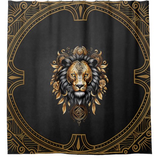 Geweldige majestueuze leeuw douchegordijn (Voorkant)